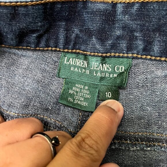 Vintage Ralph Lauren Jeans Dark Wash Denim Logo Button Size 10 - Picture 6 of 6